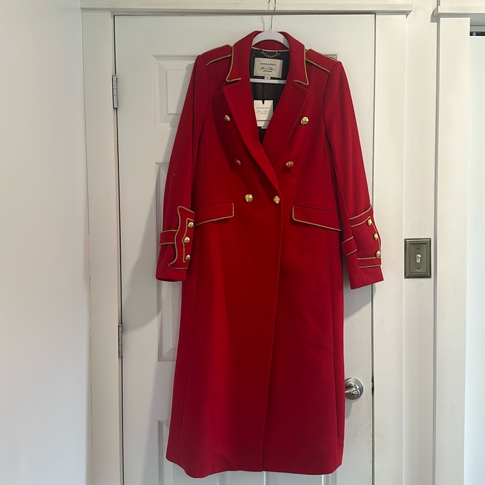 Banana Republic x Olivia Palermo Long Red Coat